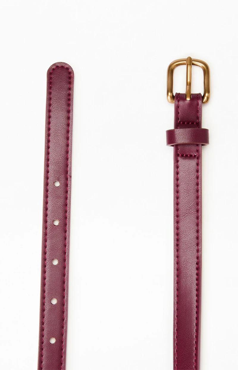 John Galt Faux Leather Buckle Belt