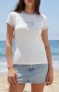 John Galt Hailie Heart Star Embroidered T-Shirt