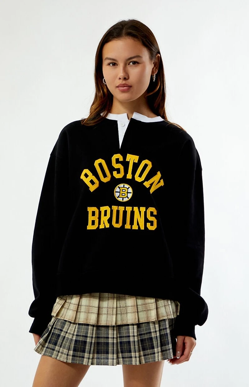 WILD COLLECTIVE x NHL Boston Bruins Henley Sweatshirt