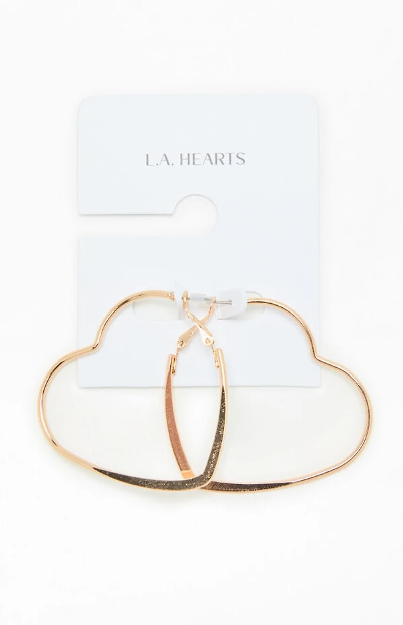 LA Hearts Mega Heart Hoop Earrings