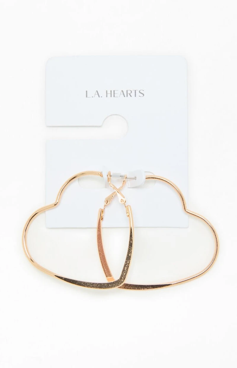 LA Hearts Mega Heart Hoop Earrings