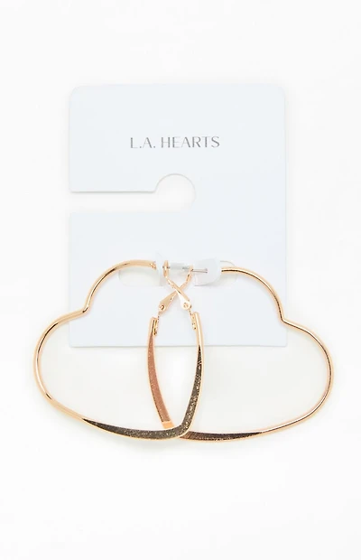 LA Hearts Mega Heart Hoop Earrings
