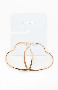 LA Hearts Mega Heart Hoop Earrings