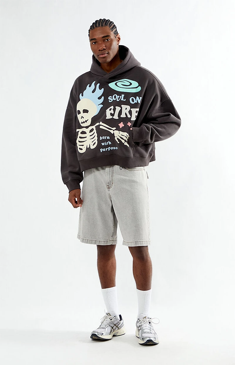 Pacsun Soul On Fire Cropped Hoodie