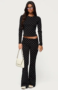 Edikted Daliya Polka Dot Long Sleeve Top