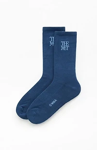 The Met x Pacsun Navy Logo Crew Socks