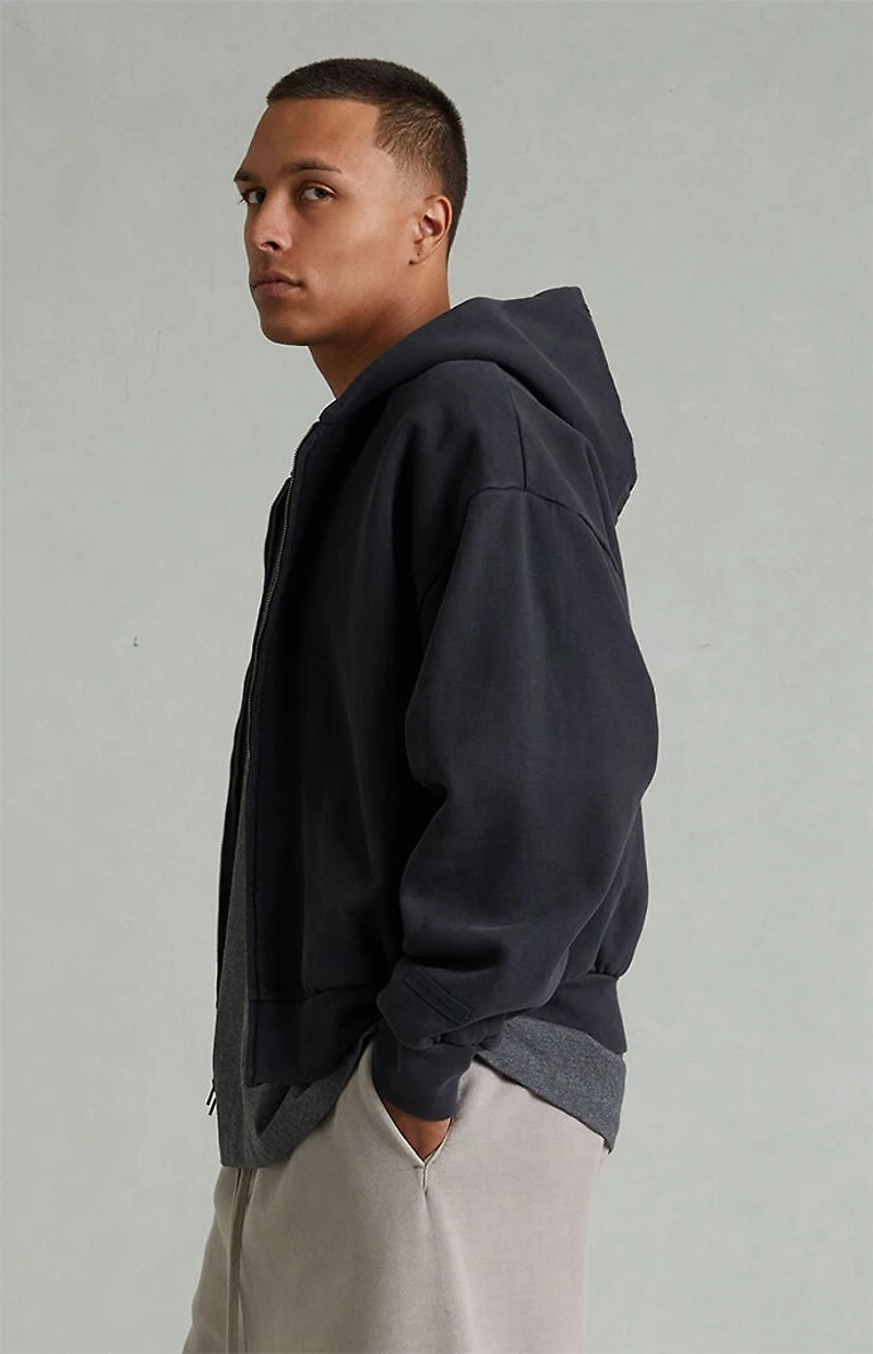 Fear of God ESSENTIALS Vintage Black Classic Full Zip Hoodie