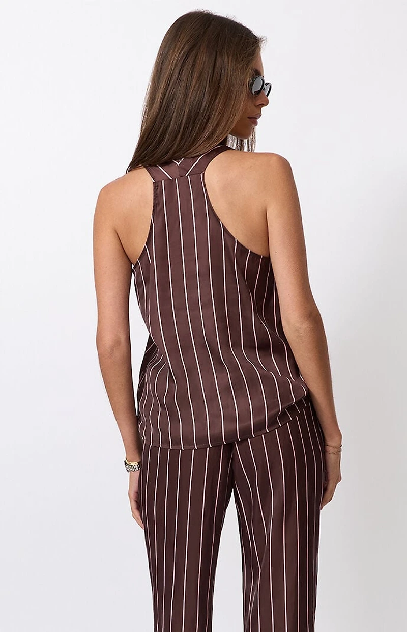 WEWOREWHAT Brown Deep U Tank Top