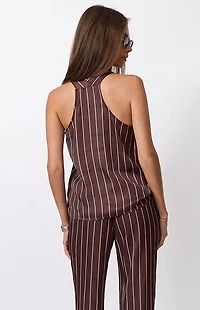 WEWOREWHAT Brown Deep U Tank Top