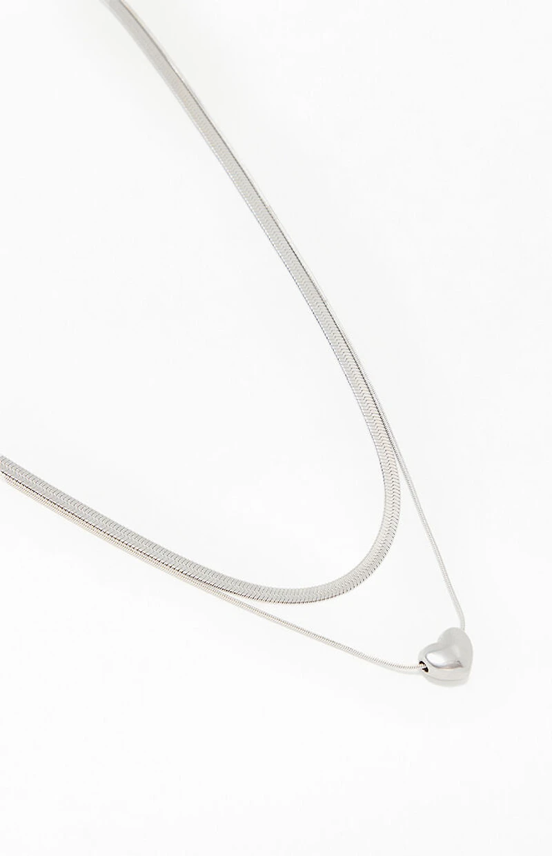 LA Hearts Roxy Heart Layered Necklace