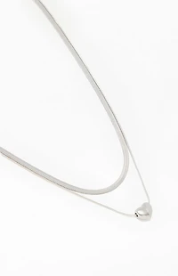 LA Hearts Roxy Heart Layered Necklace