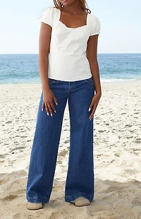 John Galt White Puff Sleeve Top