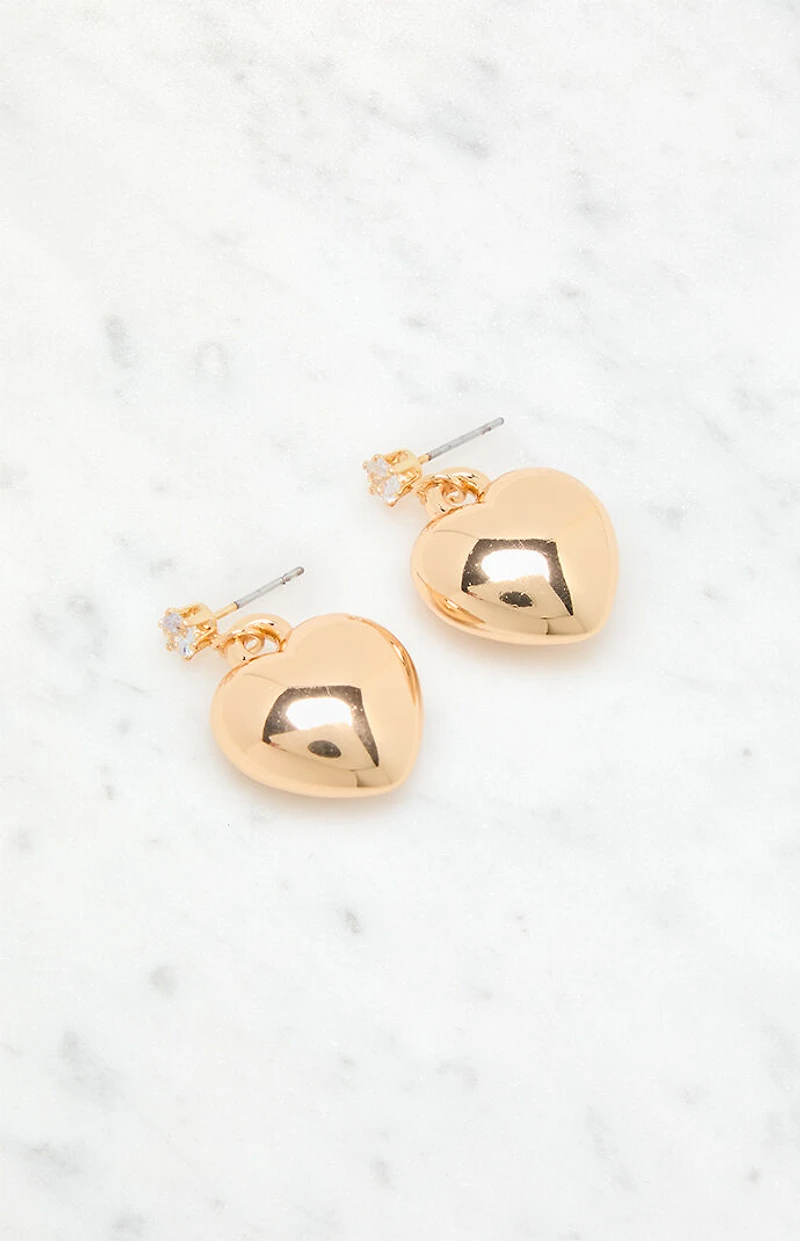 LA Hearts Puffy Heart Drop Earrings