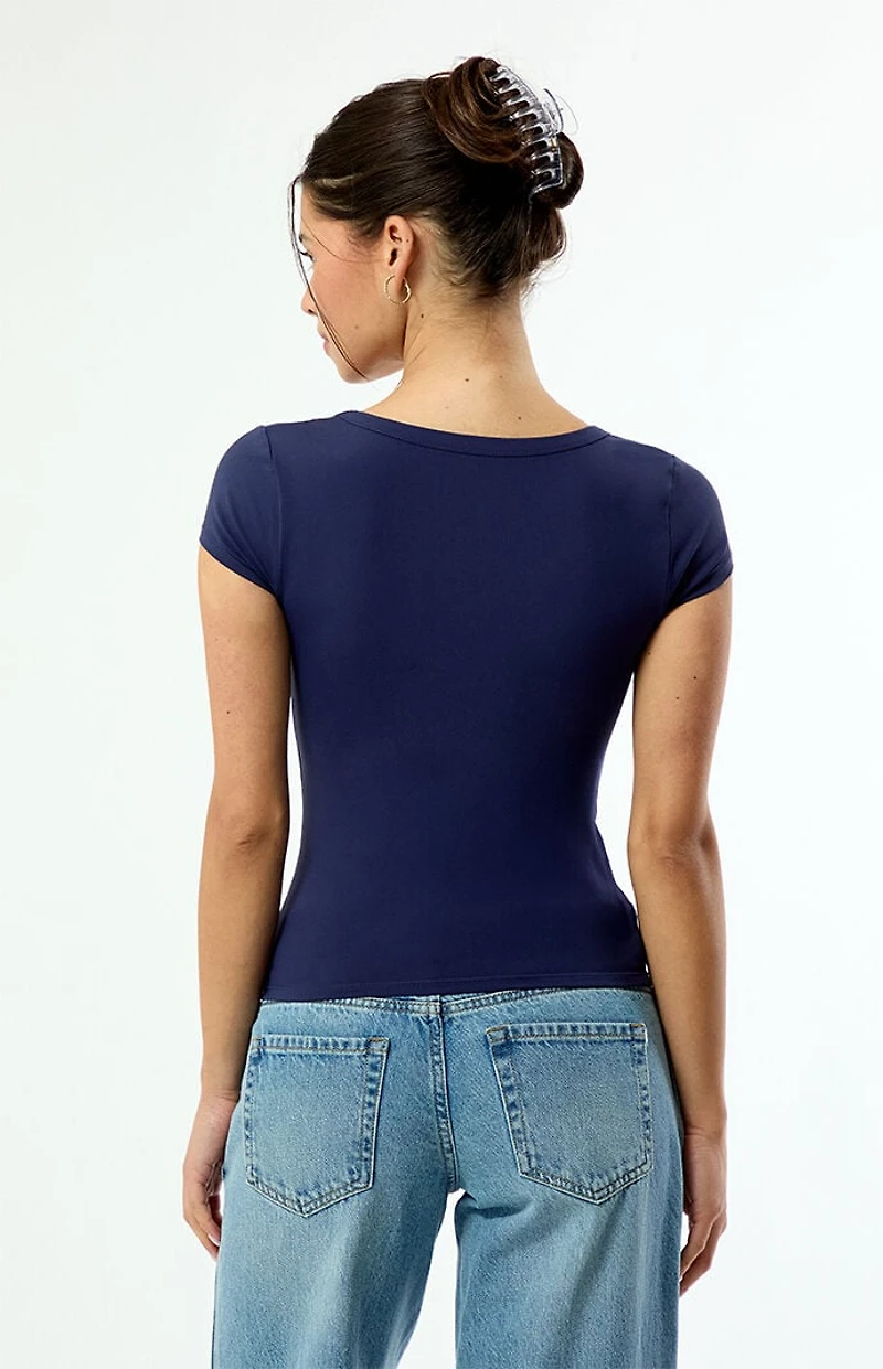 Your Favorite Lucy Deep V Short Sleeve Top