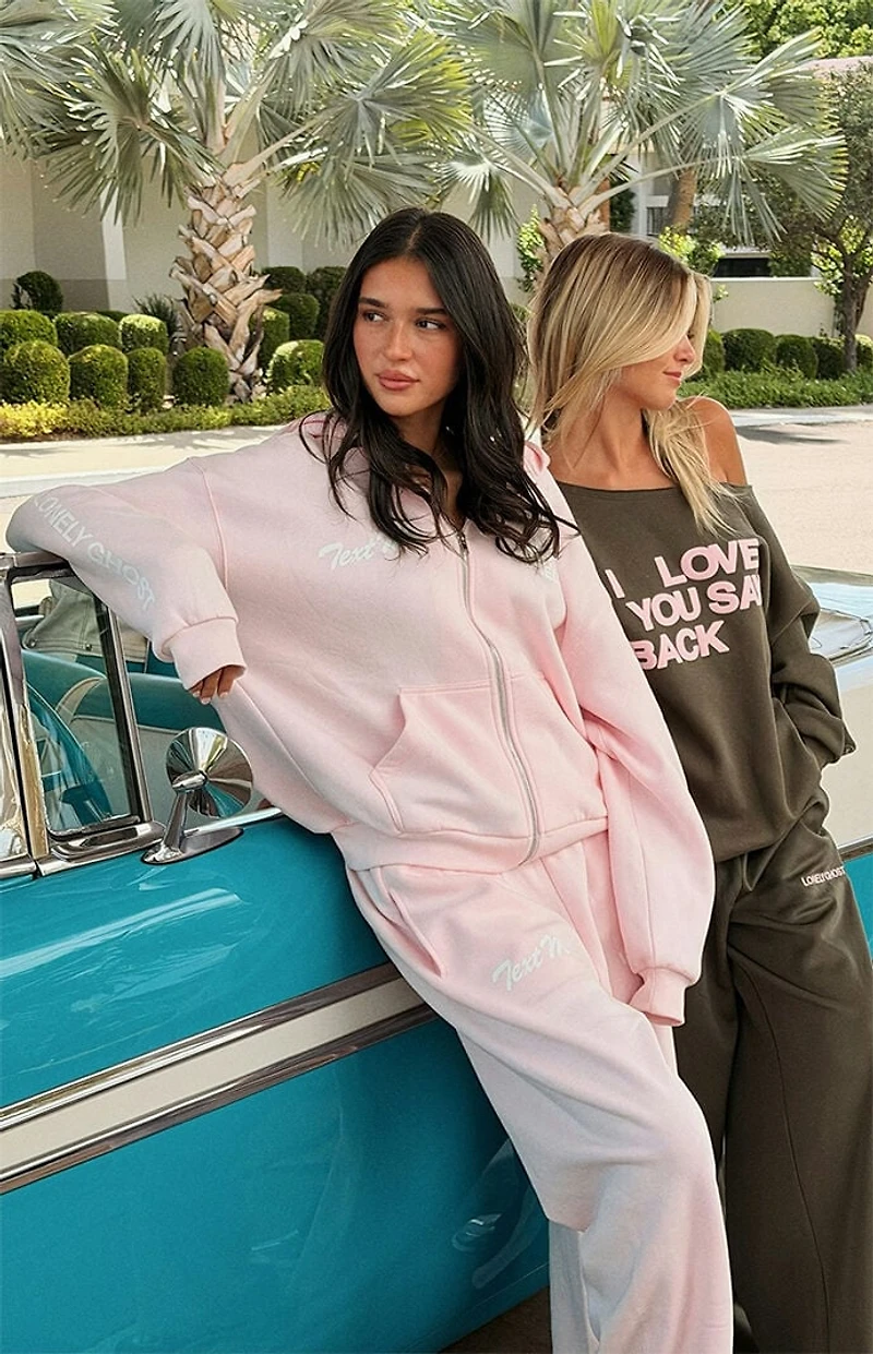 Lonely GHOST Text Me When You Get Zip Up Hoodie