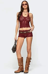 Edikted Kelani Crochet Shorts