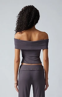 Third Charm Ellie Grommet Off-The-Shoulder Top