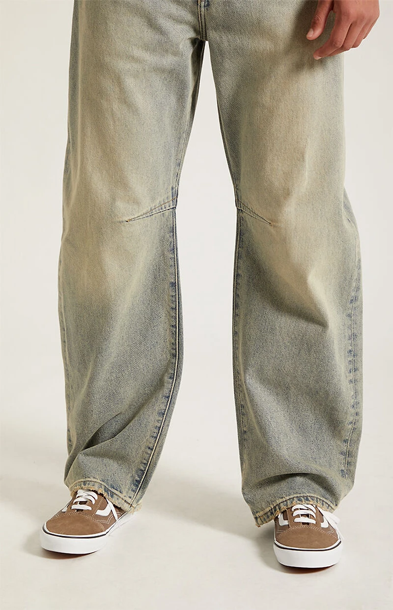 Pacsun Mason Baggy Barrel Jeans Medium Blue Tinted