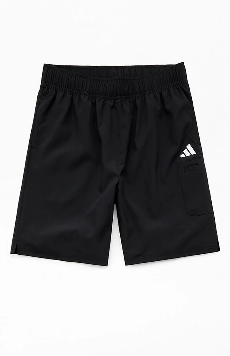 adidas Kids Woven Black Cargo Ripstop Shorts