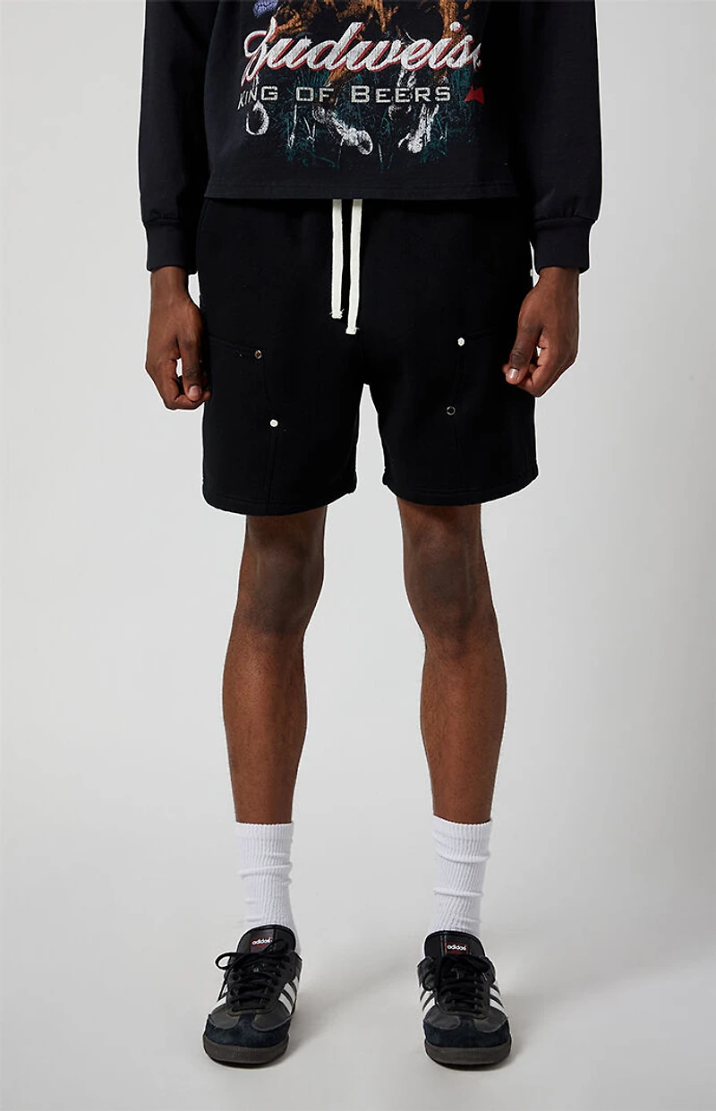 Pacsun Black Carpenter Baggy Sweat Shorts