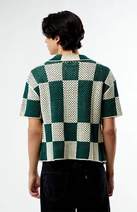 Pacsun Green & White Open Knit Spence Shirt