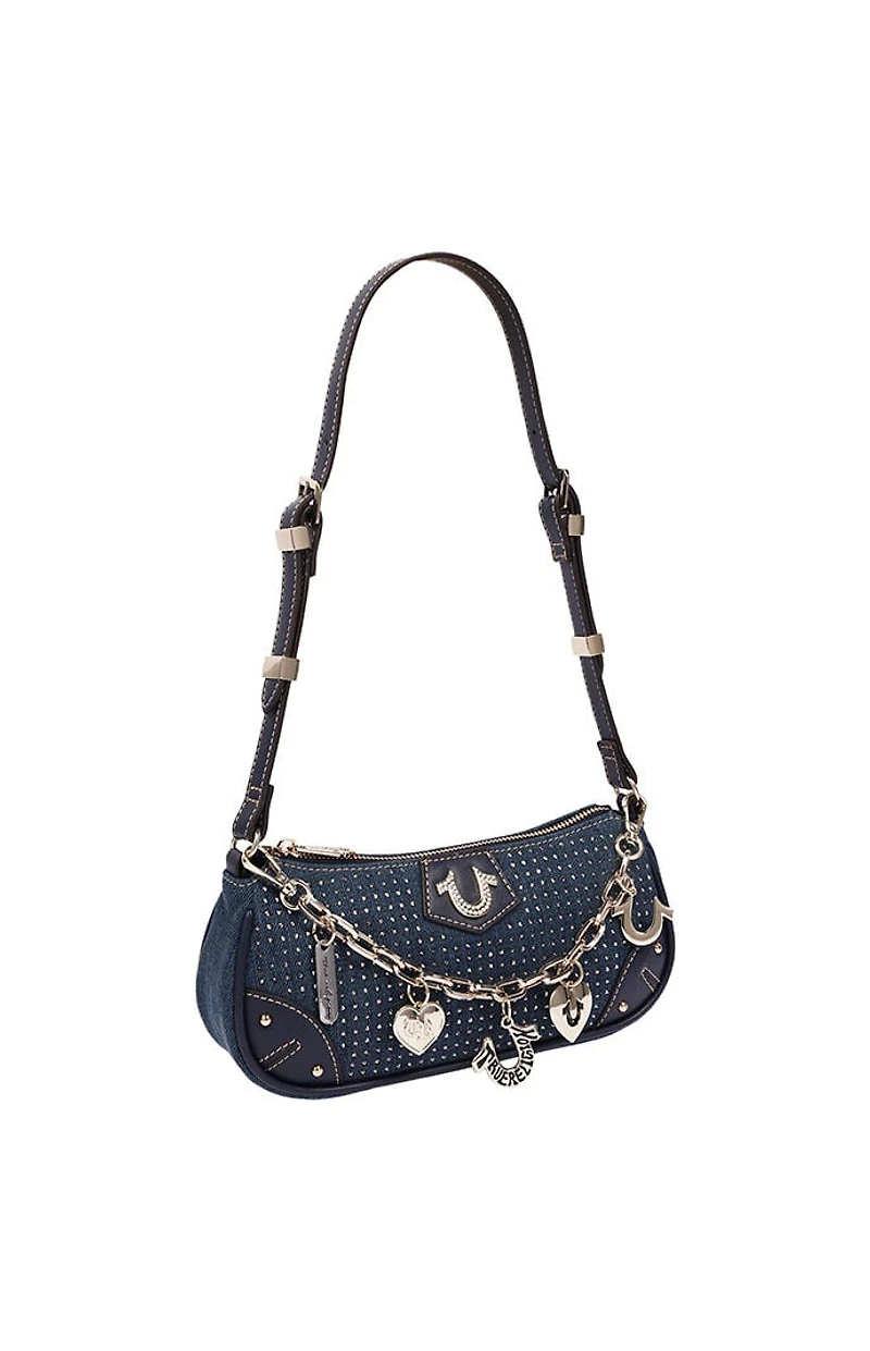 True Religion Sparkle Denim Shoulder Bag