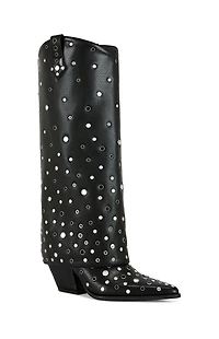 AZALEA WANG Women's Madlock Faux Leather Western Boots