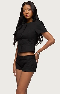 Edikted Thea Twill Button Up Top