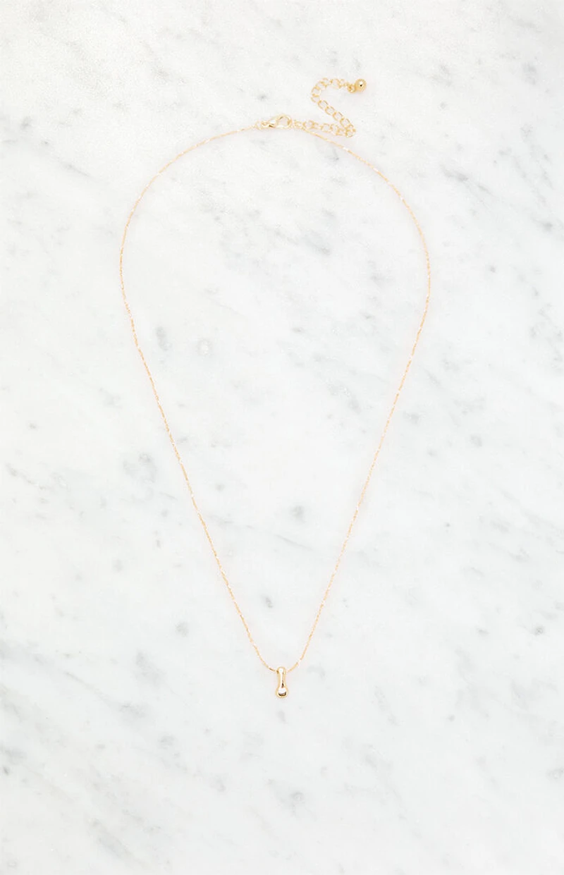 LA Hearts I Initial 14K Gold Plated Necklace