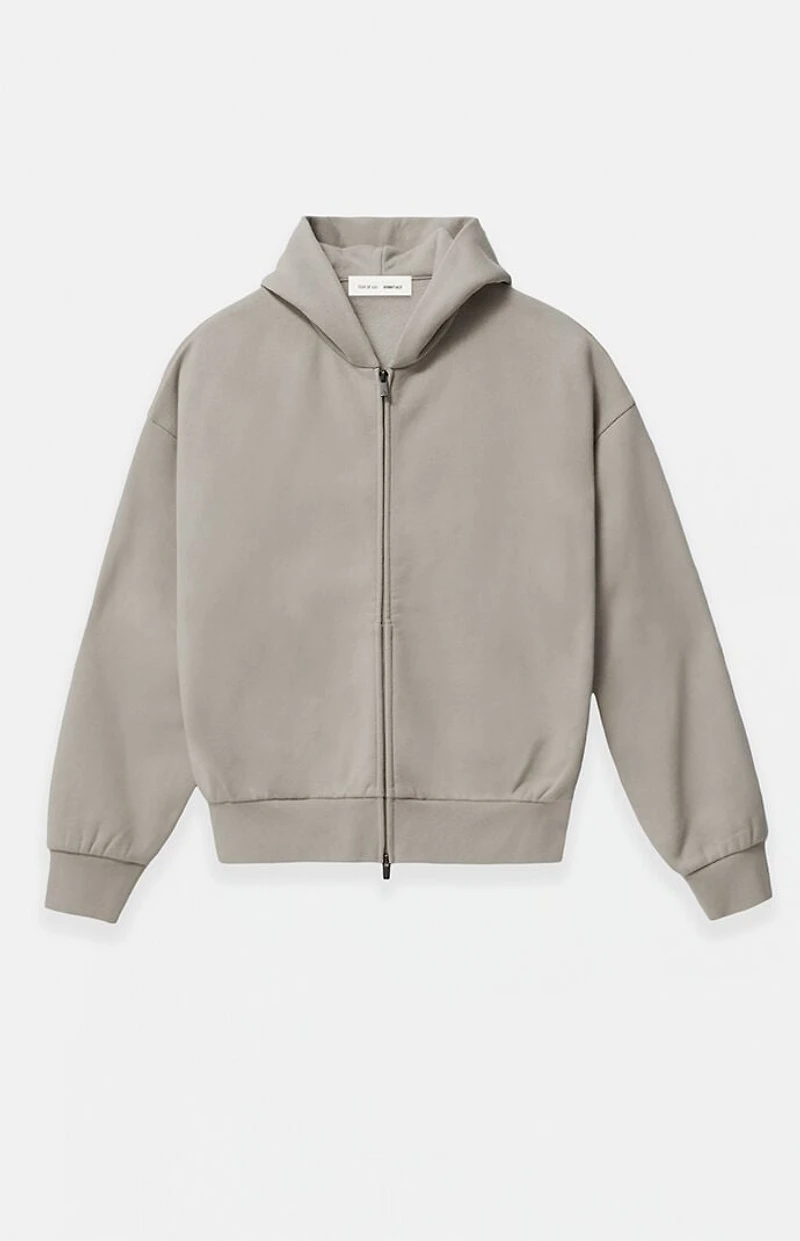 Fear of God ESSENTIALS Smoke Grey Classic Fleece Zip Up Hoodie