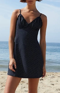 John Galt Blue Polka Dot Mini Dress