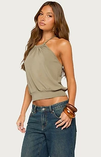 Edikted Bondi Cinched Waist Halter Top