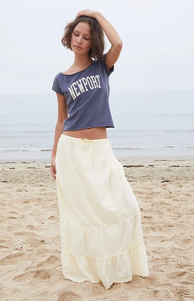 John Galt Blue Bonnie Newport Off-The-Shoulder Top