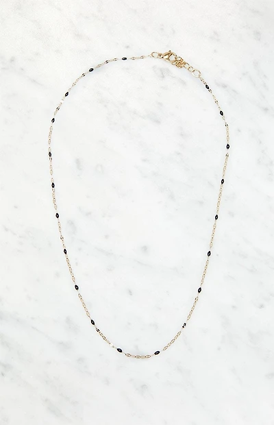 John Galt Black Beaded Chain Necklace