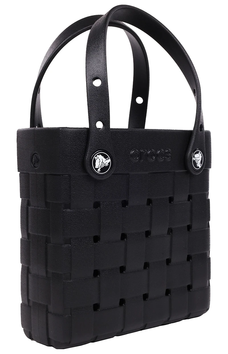 Crocs Black Small Woven Crocssbody Tote Bag