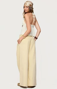 Edikted Textured Iridescent Babydoll Halter Top