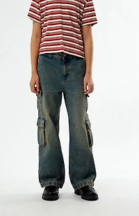 Pacsun Kids Baggy Jeans Cargo Indigo Tinted