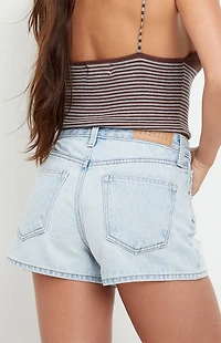 Pacsun Ivy High Waisted Festival Jean Shorts Light Blue