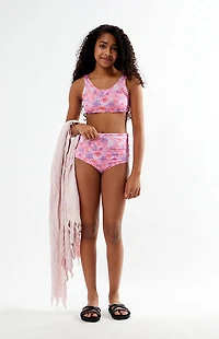Pacsun Kids Floral Tank & High Waisted Bikini Set