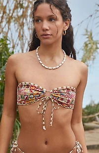 Pacsun Printed Eliza Bandeau Bikini Top