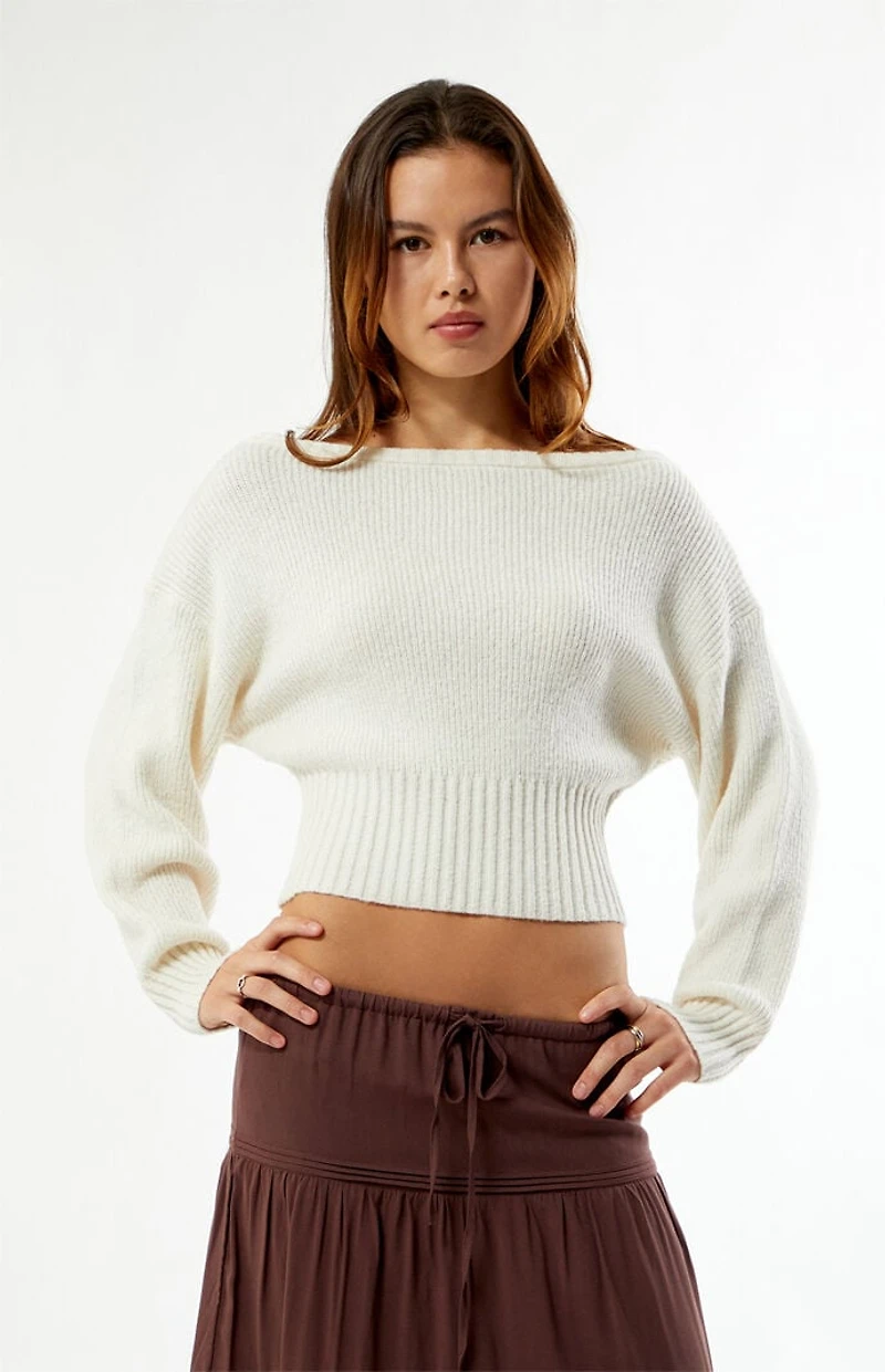 Your Favorite Cosette Ribbed Off-The-Shoulder Sweater