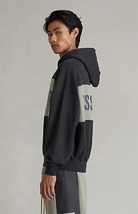 Fear of God ESSENTIALS Iron Grey Heather Paneled Cropped Relaxed Hoodie