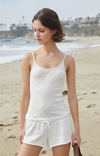 John Galt White & Pink Teddy Bear Skylar Tank Top