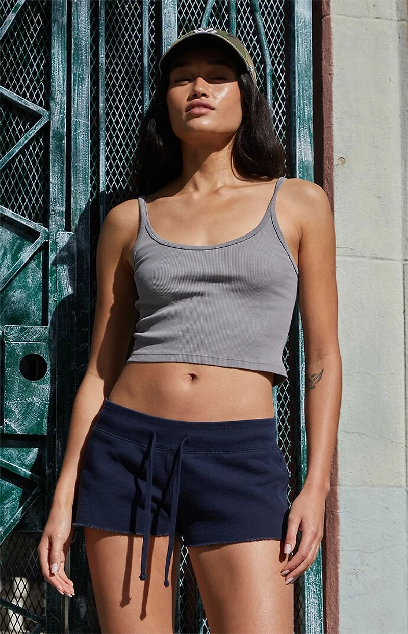 John Galt Light Gray Beyonca Cropped Tank Top
