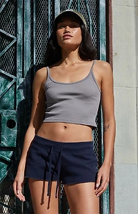 John Galt Light Gray Beyonca Cropped Tank Top
