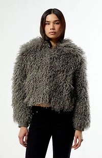 Daisy Street Harlow Faux Fur Cropped Jacket