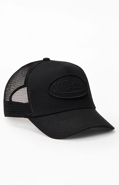 Von Dutch Black Staple Trucker Hat