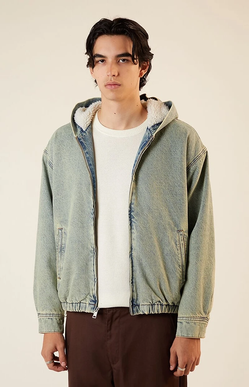 Pacsun Light Indigo Hooded Denim Jacket