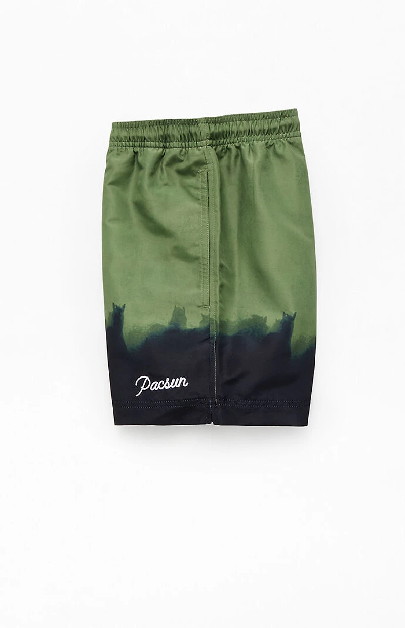 Pacsun Green Stampede 4.5" Volley Swim Trunks
