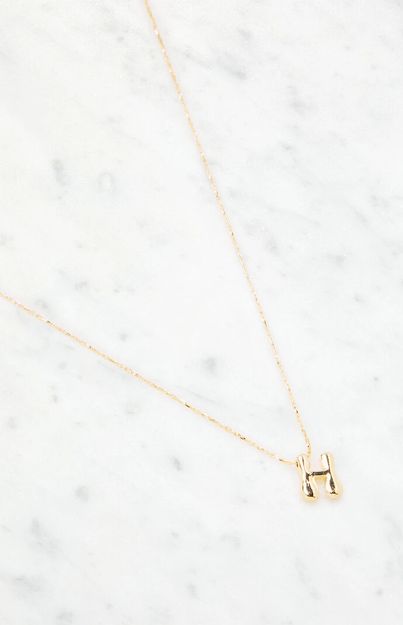 LA Hearts H Initial 14K Gold Plated Necklace